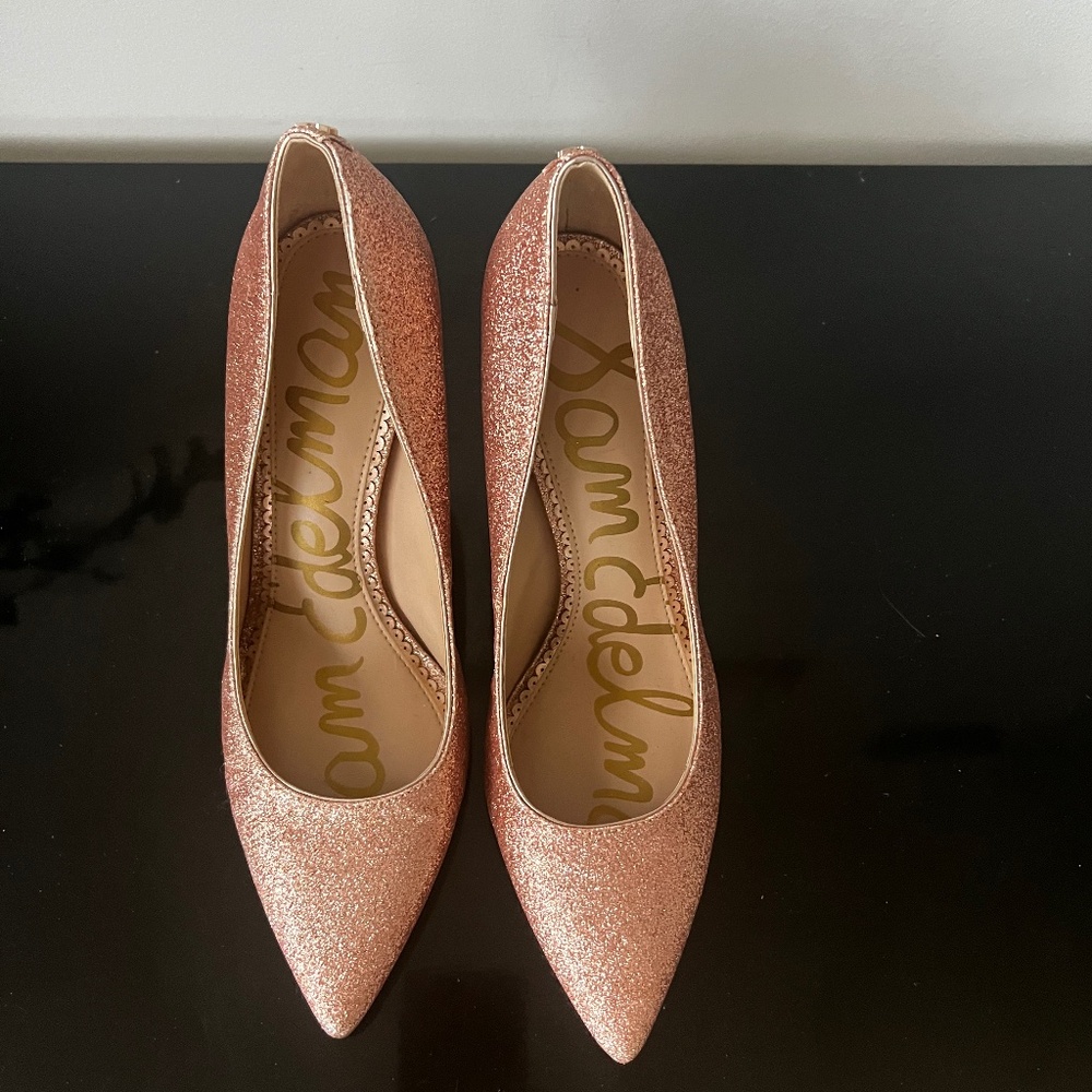 Sam Edelman Pink Metallic Stilettos